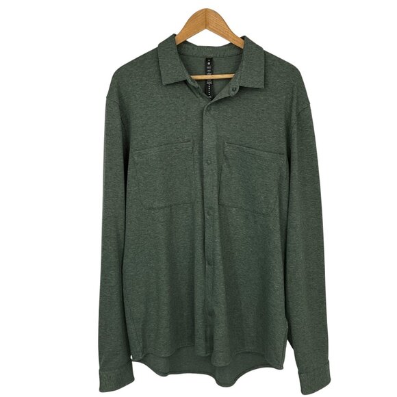 lululemon athletica Other - Lululemon Soft Knit Overshirt Heathered Smoked Spruce Mens Size XL Snap